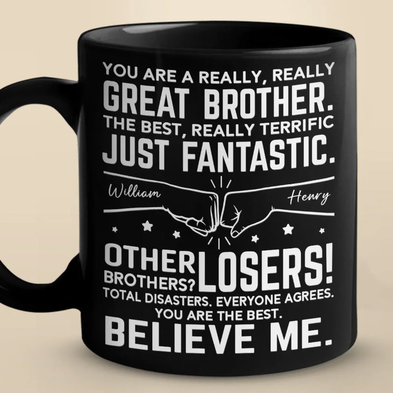 No Matter The Distance, Siblings Are Bound By Heart - Family Personalized Custom Black Mug - Gift For Family Members, Siblings, Brothers, Sisters