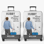 Travel Far, Love Deep - Travel Personalized Custom Luggage Cover - Summer Vacation Gift For Couple, Travel Lovers