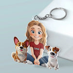 Paws, Love, And Forever Together - Dog Personalized Custom Shaped Acrylic Keychain - Gift For Pet Owners, Pet Lovers