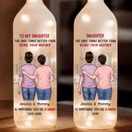 Behind Every Strong Daughter Is A Truly Amazing Mom - Family Personalized Custom Bottle Lamp - Gift For Daughter, Mom