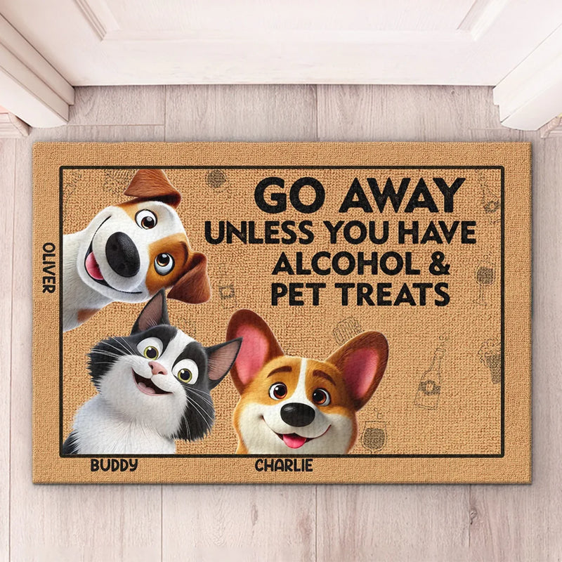 Leave Now Unless You Bring Pet Treats - Dog & Cat Personalized Custom Home Decor Decorative Mat - House Warming Gift For Pet Owners, Pet Lovers