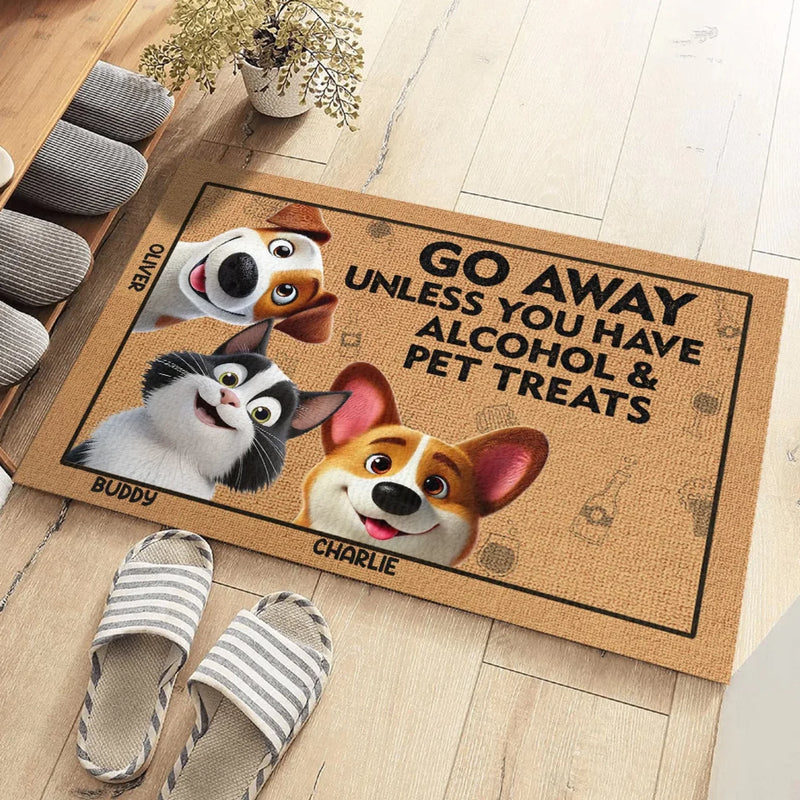 Leave Now Unless You Bring Pet Treats - Dog & Cat Personalized Custom Home Decor Decorative Mat - House Warming Gift For Pet Owners, Pet Lovers