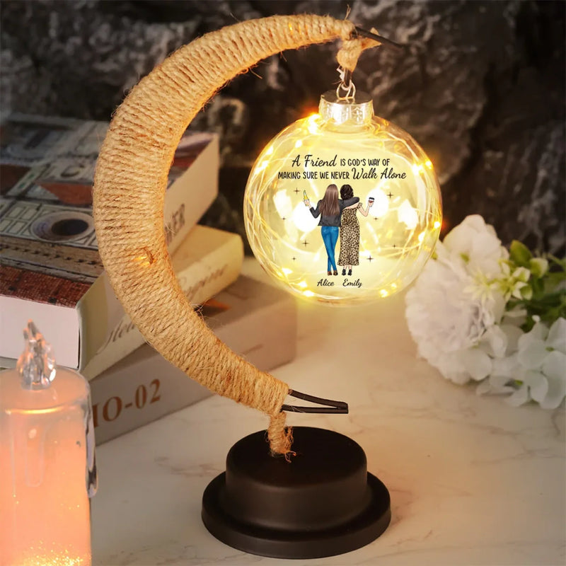 A Gift That Matches The Brightness Of Your Friendship - Bestie Personalized Custom Moon Lamp Light - Gift For Best Friends, BFF, Sisters