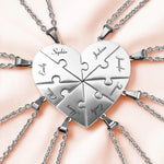 Real Friends Are Family - Bestie Personalized Custom Heart Puzzle Necklace - Gift For Family