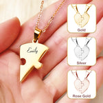 Real Friends Are Family - Bestie Personalized Custom Heart Puzzle Necklace - Gift For Family