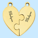 Real Friends Are Family - Bestie Personalized Custom Heart Puzzle Necklace - Gift For Family