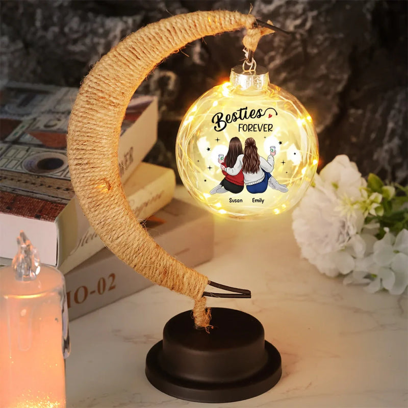 Let Your Friendship Shine As Bright As The Moon - Bestie Personalized Custom Moon Lamp Light - Gift For Best Friends, BFF, Sisters
