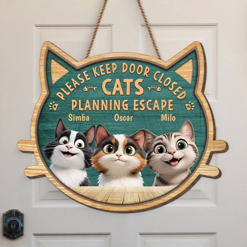 Home Is Where The Cat Is - Cat Personalized Custom Home Decor Wood Sign - House Warming Gift For Pet Owners, Pet Lovers