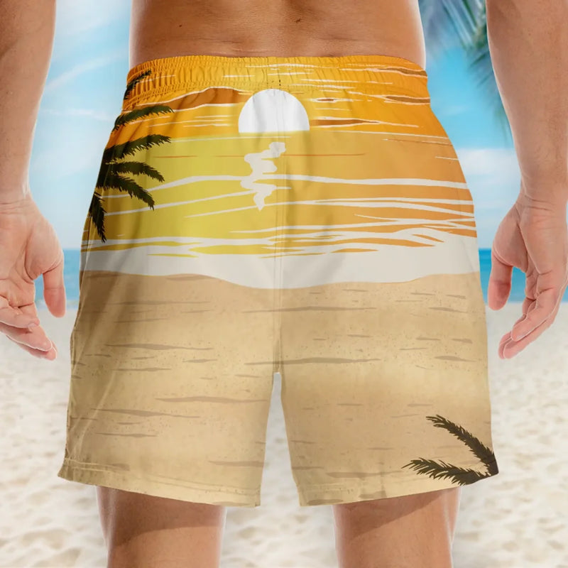 Summer Love, Endless Adventure - Funny Personalized Custom Tropical Hawaiian Aloha Men Beach Shorts - Summer Vacation Gift For Husband Wife, Anniversary