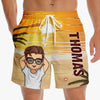 Summer Love, Endless Adventure - Funny Personalized Custom Tropical Hawaiian Aloha Men Beach Shorts - Summer Vacation Gift For Husband Wife, Anniversary