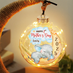 Our First Gift, Our Forever Love - Family Personalized Custom Moon Lamp Light - Mother's Day, Baby Shower Gift, Gift For First Mom