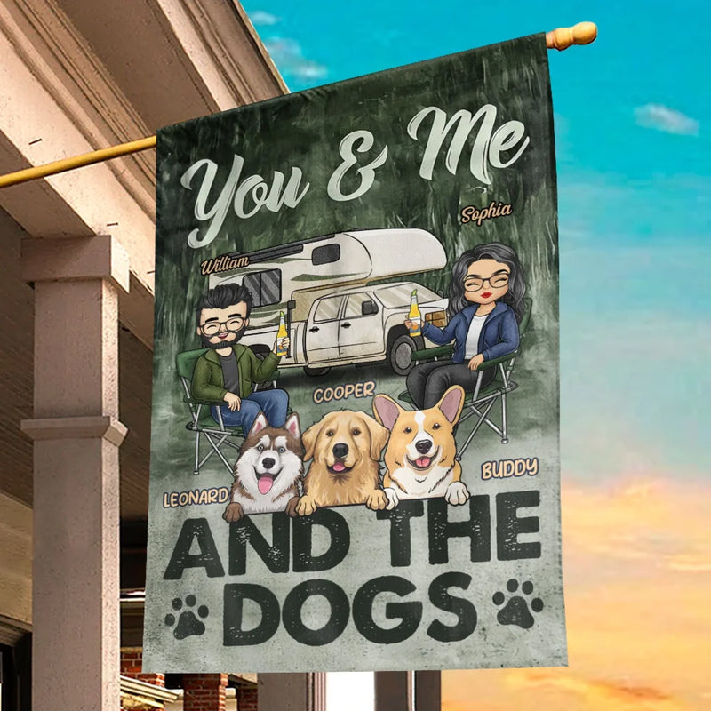 Love, Paws, And Campfire Nights - Dog Personalized Custom Flag - Gift For Husband Wife, Pet Owners, Pet Lovers