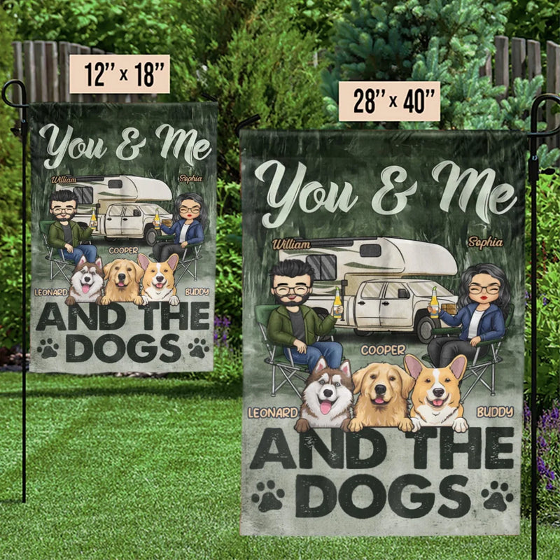 Love, Paws, And Campfire Nights - Dog Personalized Custom Flag - Gift For Husband Wife, Pet Owners, Pet Lovers