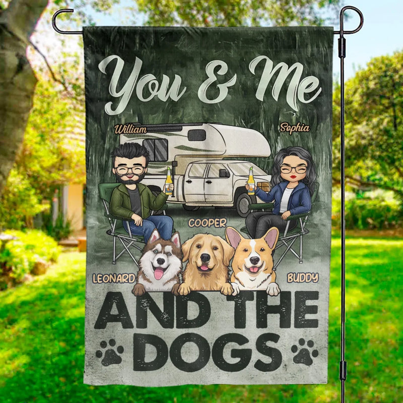 Love, Paws, And Campfire Nights - Dog Personalized Custom Flag - Gift For Husband Wife, Pet Owners, Pet Lovers