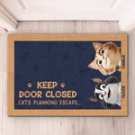 Please Close The Door, The Cat Has Plans - Cat Personalized Custom Home Decor Decorative Mat - House Warming Gift For Pet Owners, Pet Lovers