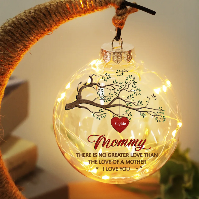 There Is No Greater Love Than The Love Of A Mother - Family Personalized Custom Moon Lamp Light - Mother's Day, Gift For Mom, Grandma