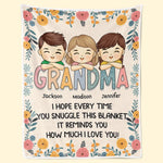 Mom’s Heart Is Home - Family Personalized Custom Blanket - Gift For Mom, Grandma