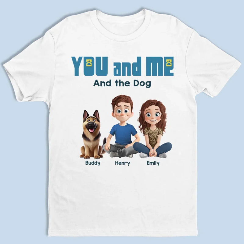 Only You, Me And Happy Tails - Couple Personalized Custom Unisex T-shirt, Premium T-shirt, Hoodie - Gift For Husband Wife, Anniversary, Pet Owners, Pet Lovers