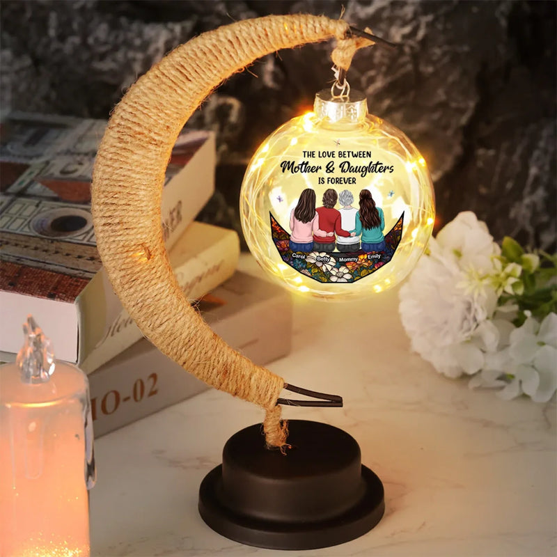 The Love Between Mother & Daughter Is Forever - Family Personalized Custom Moon Lamp Light - Gift For Mom, Daughter