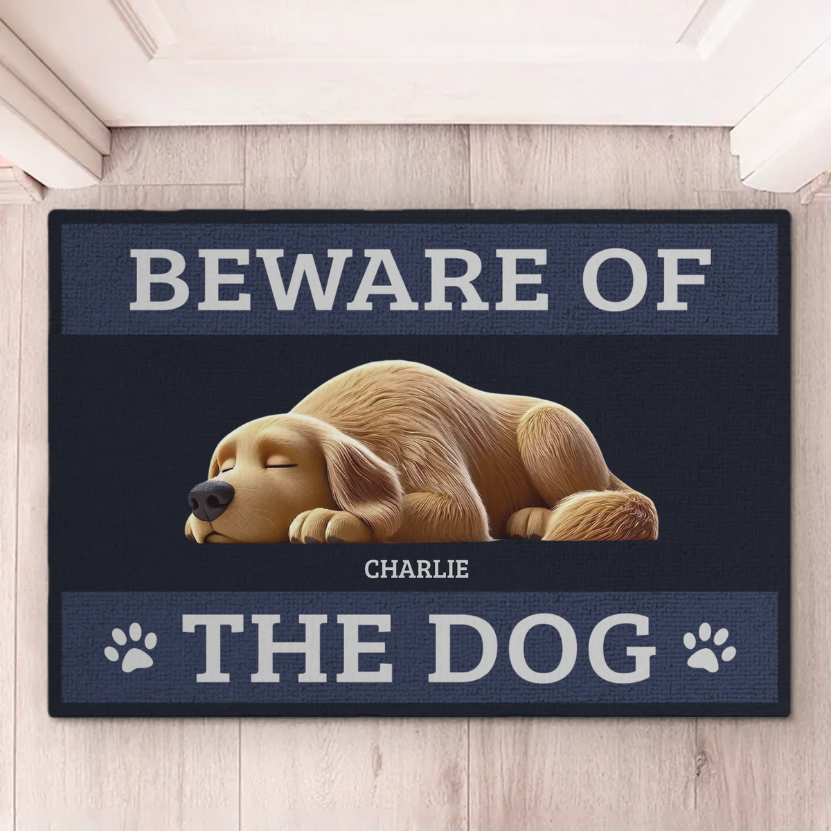 Beware Of The Dog, He Will Steal Your Heart - Dog Personalized Custom Home Decor Decorative Mat - House Warming Gift For Pet Owners, Pet Lovers