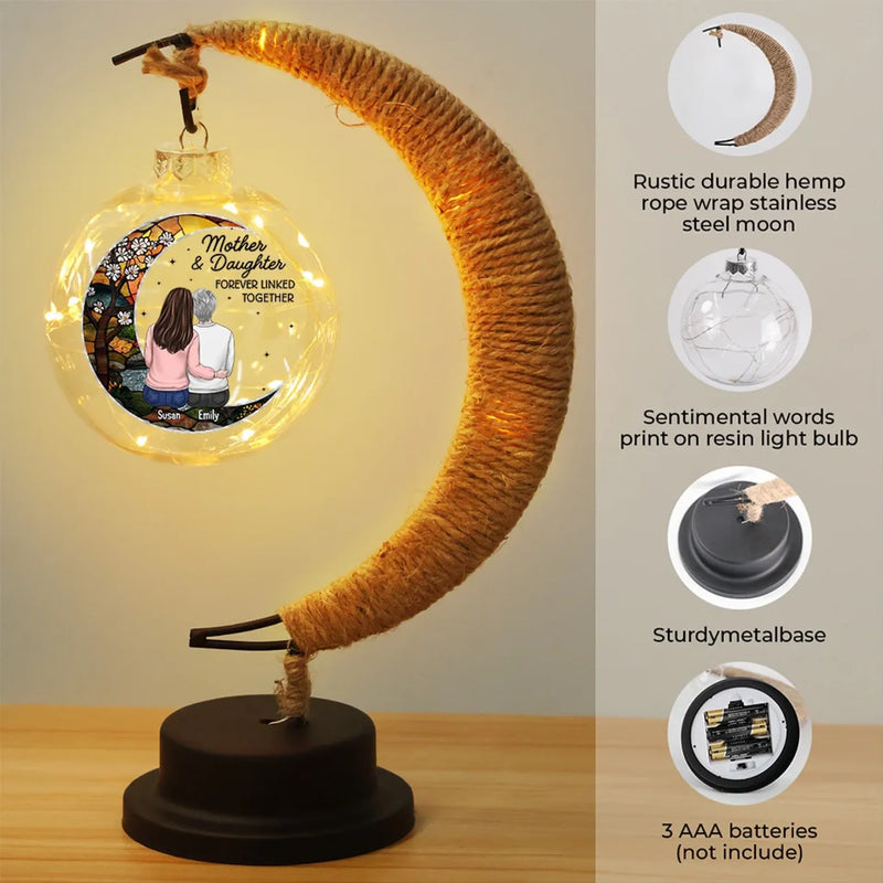 Like Mother Like Daughter - Family Personalized Custom Moon Lamp Light - Gift For Mom