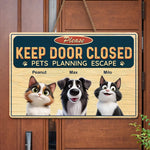 Never Underestimate A Determined Pet - Dog & Cat Personalized Custom Home Decor Wood Sign - House Warming Gift For Pet Owners, Pet Lovers