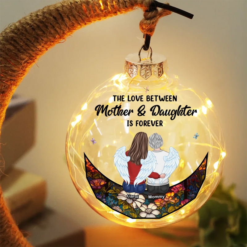 The Love Between Mother & Daughter Is Forever - Family Personalized Custom Moon Lamp Light - Gift For Mom, Daughter
