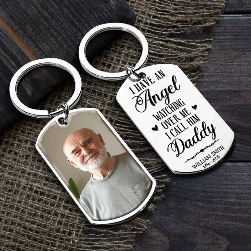Custom Photo Your Love Lives On In Me - Memorial Personalized Custom Keychain - Sympathy Gift, Christmas Gift For Family Members