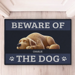 Beware Of The Dog, He Will Steal Your Heart - Dog Personalized Custom Home Decor Decorative Mat - House Warming Gift For Dog Lovers