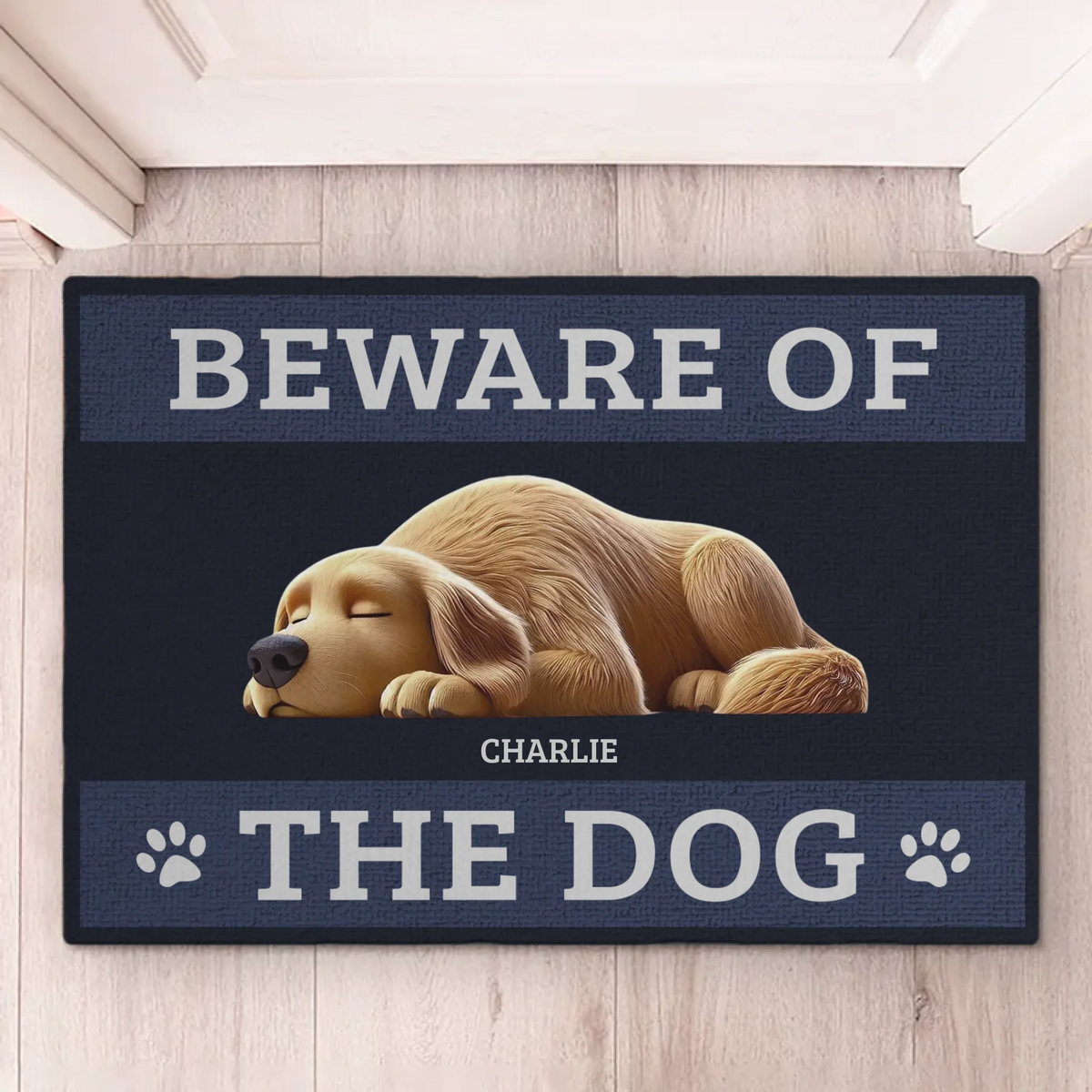 Beware Of The Dog, He Will Steal Your Heart - Dog Personalized Custom Home Decor Decorative Mat - House Warming Gift For Pet Owners, Pet Lovers