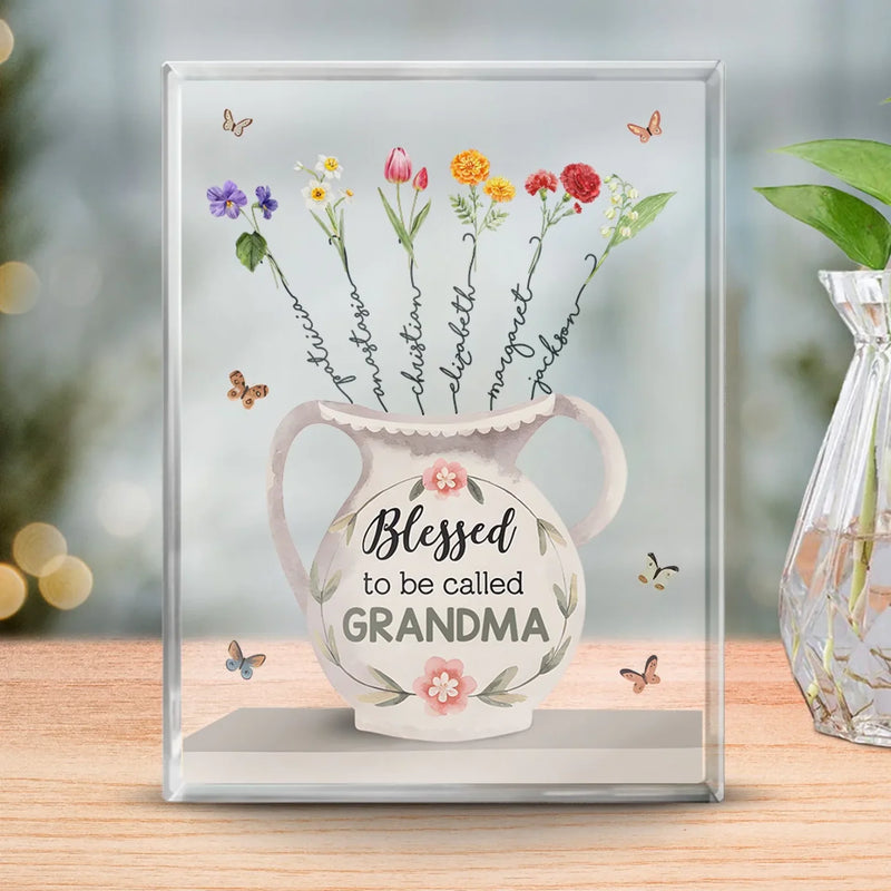 Like Flowers, Children Brighten Every Corner Of Life - Family Personalized Custom Rectangle Shaped Acrylic Plaque - Gift For Mom, Grandma