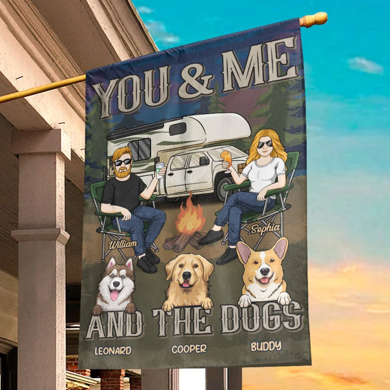 Just You, Me And Playful Tails - Dog Personalized Custom Flag - Gift For Husband Wife, Pet Owners, Pet Lovers