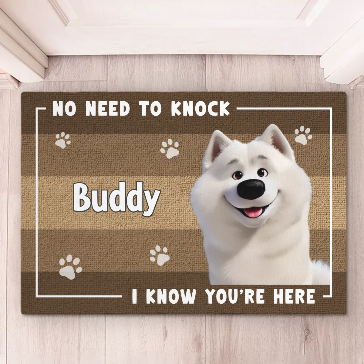 No Need To Knock, The Dog Already Alerted Me - Dog Personalized Custom Home Decor Decorative Mat - House Warming Gift For Pet Owners, Pet Lovers