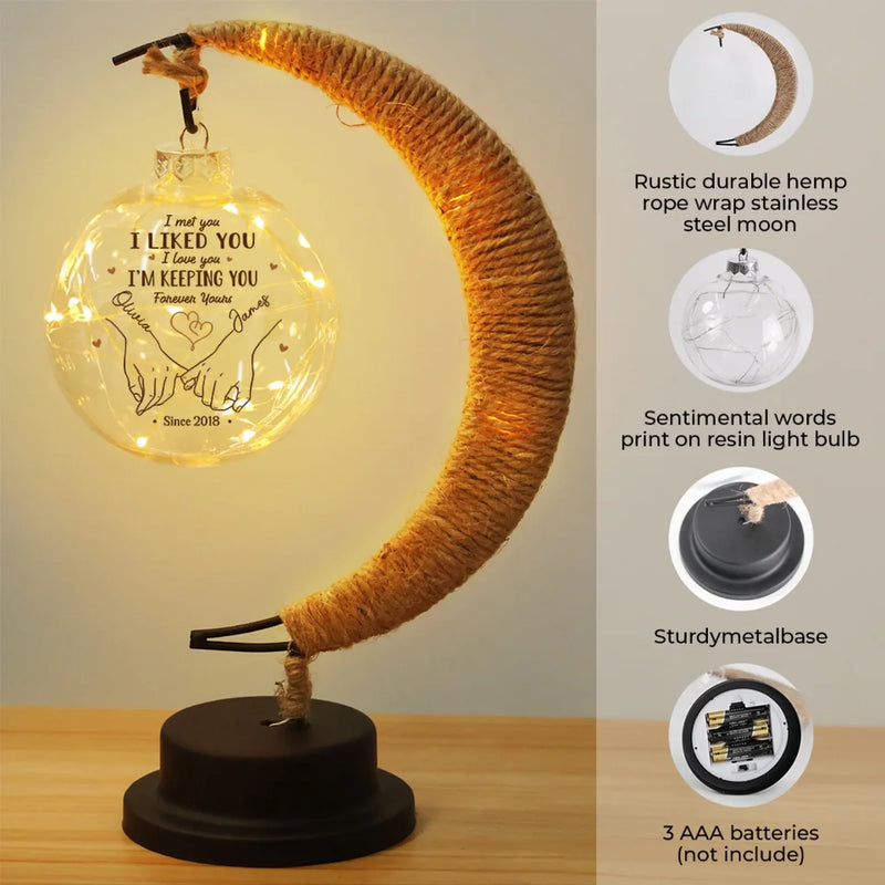 You Are My Always And Forever - Couple Personalized Custom Moon Lamp Light - Gift For Husband Wife, Anniversary