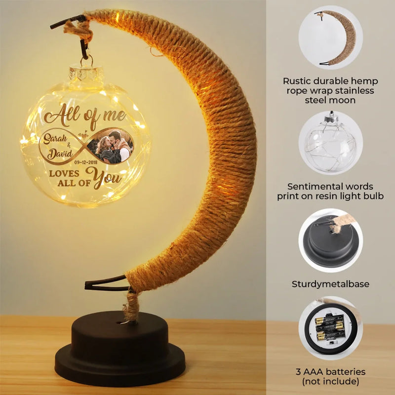 Custom Photo Through Every Lifetime, I’d Choose You - Couple Personalized Custom Moon Lamp Light - Gift For Husband Wife, Anniversary