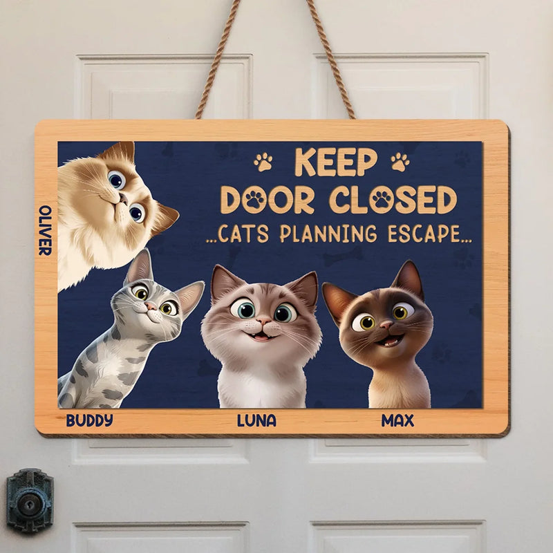 Fluffy Paws, Happy Home - Dog & Cat Personalized Custom Home Decor Wood Sign - House Warming Gift For Pet Owners, Pet Lovers