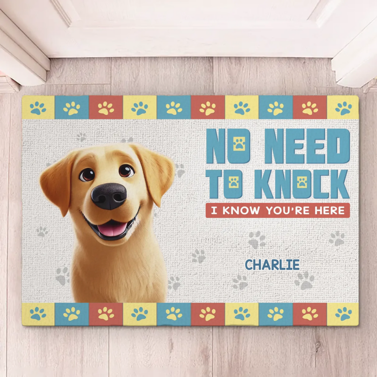 No Need To Knock, The Dog Smelled You A Block Away - Dog Personalized Custom Home Decor Decorative Mat - House Warming Gift For Pet Owners, Pet Lovers