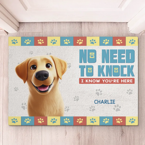 No Need To Knock, The Dog Smelled You A Block Away - Dog Personalized Custom Home Decor Decorative Mat - House Warming Gift For Pet Owners, Pet Lovers
