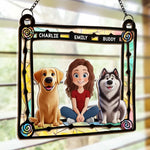 Less Stress When I'm With You - Dog & Cat Personalized Window Hanging Suncatcher - Gift For Pet Owners, Pet Lovers