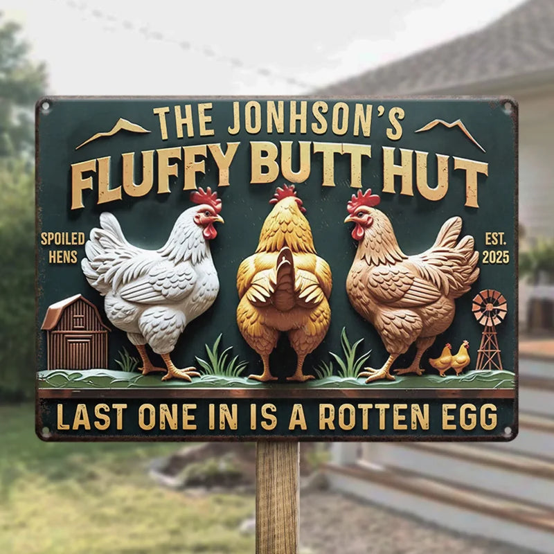 Last One In Is A Rotten Egg - Family Personalized Custom Home Decor Metal Sign - House Warming Gift For Yourself, Husband Wife, Best Friends, Family Members