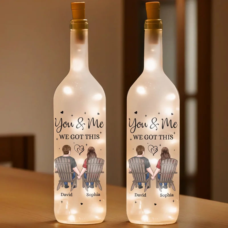 My Heart Found Its Match In You - Couple Personalized Custom Bottle Lamp - Gift For Husband Wife, Anniversary