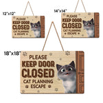 Plotting My Great Escape - Cat Personalized Custom Home Decor Wood Sign - House Warming Gift For Pet Owners, Pet Lovers