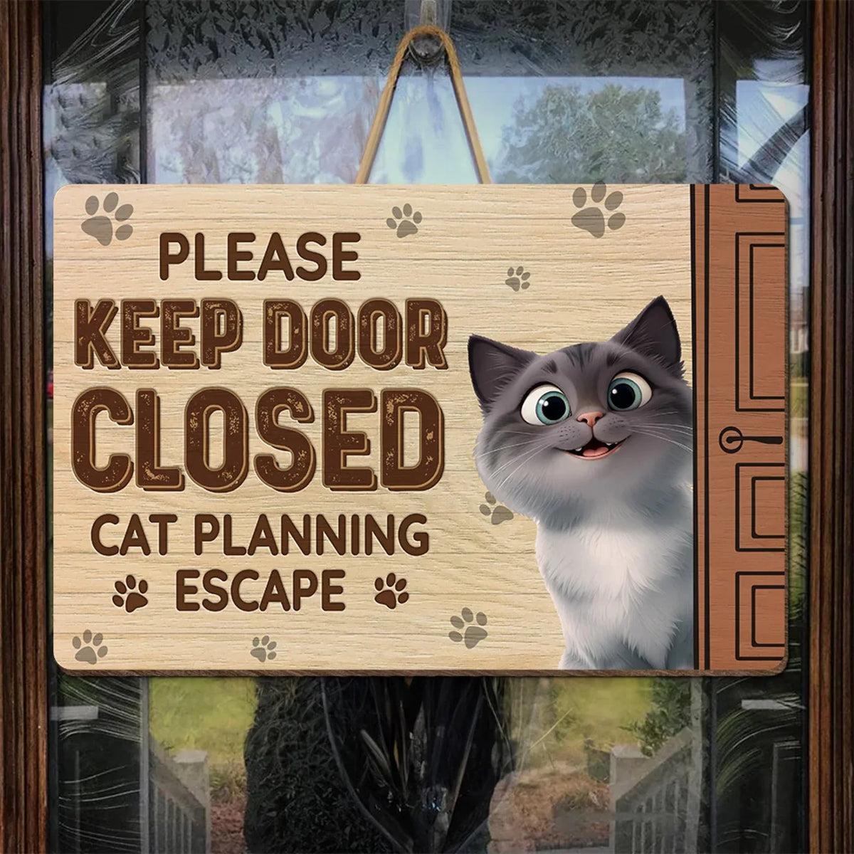 Escaping Cat Sign Dog Name Sign Plotting My Great Escape - Cat Personalized Custom Home ...