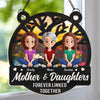 Born From Love, Bonded For Life - Family Personalized Window Hanging Suncatcher Ornament - Gift For Mom, Daughter