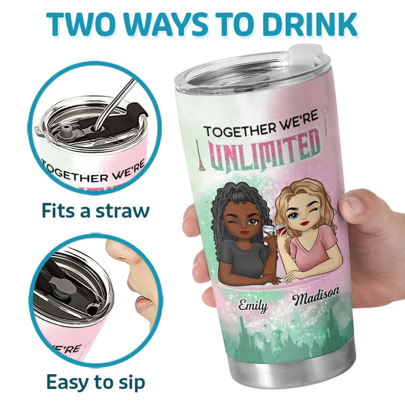 With You, Every Change Feels Like An Upgrade - Bestie Personalized Custom Tumbler - Gift For Best Friends, BFF, Sisters