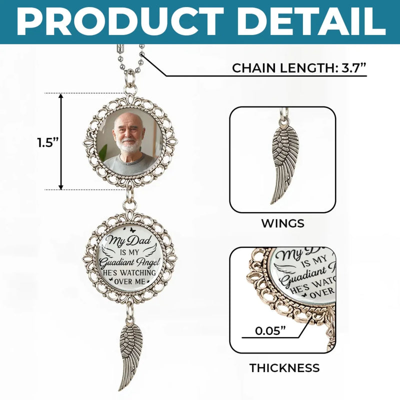 Custom Photo Your Love Lights My Way Until We Meet Again - Memorial Personalized Custom Metal Car Hanging Ornament With Charm - Sympathy Gift For Family Members