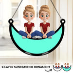 Custom Name Mother Daughter Gifts - Personalized Suncatcher Ornament