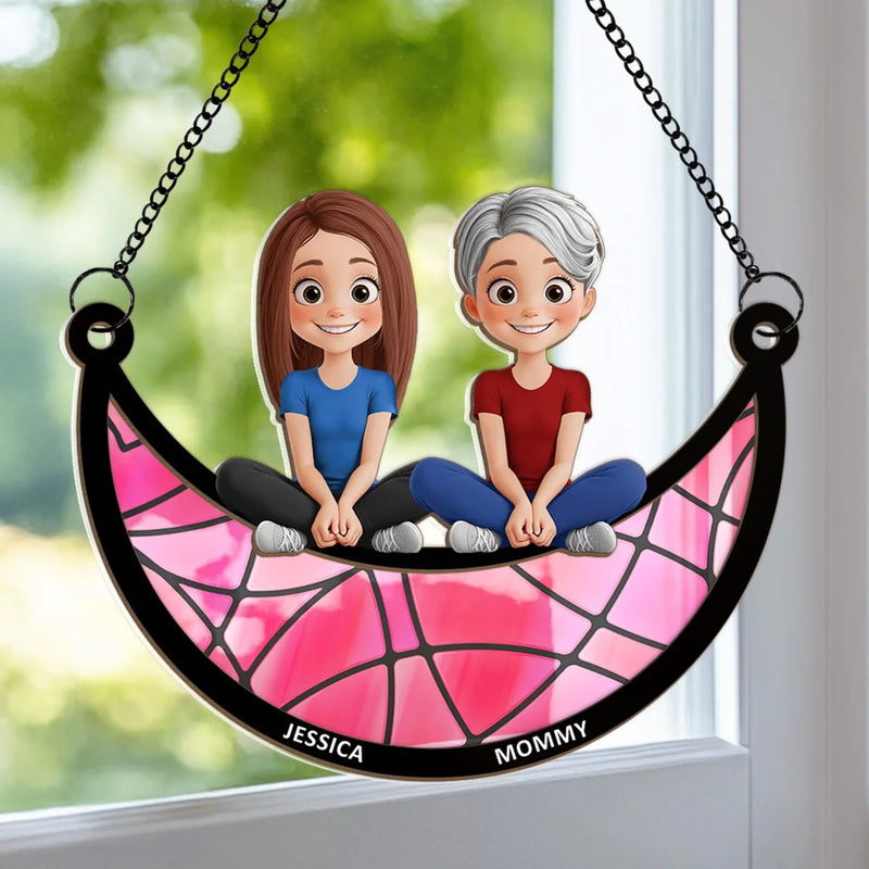 Perfect For Honoring The Woman Who Made Your First Home - Family Personalized Window Hanging Suncatcher Ornament - Gift For Mom