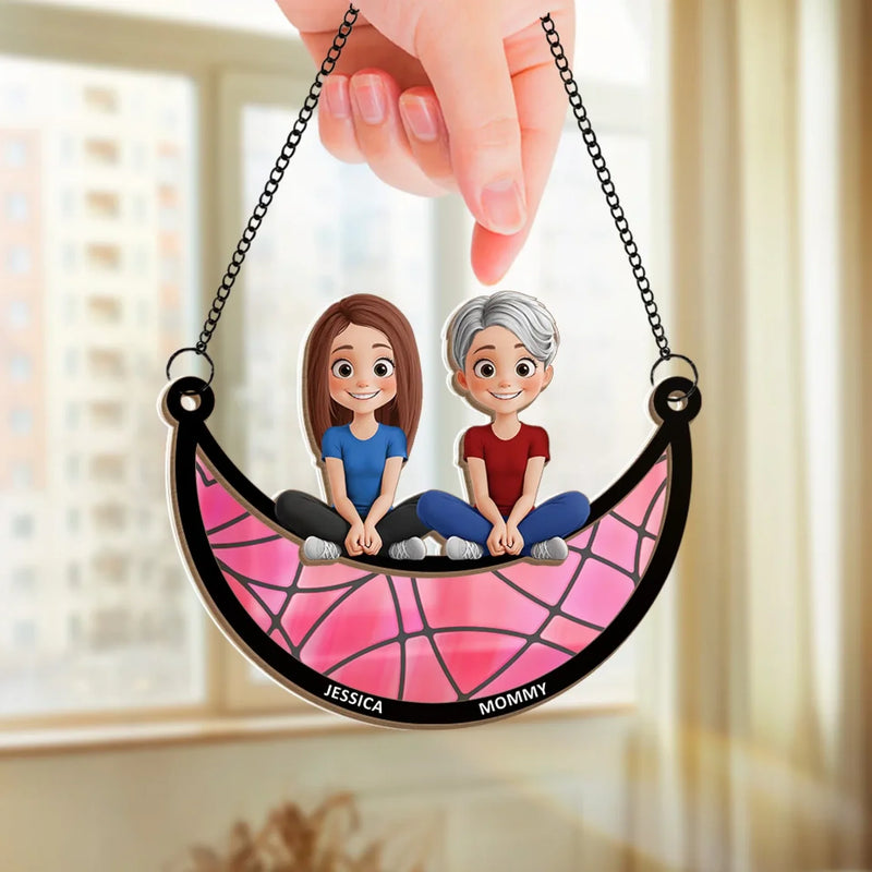 Perfect For Honoring The Woman Who Made Your First Home - Family Personalized Window Hanging Suncatcher Ornament - Gift For Mom