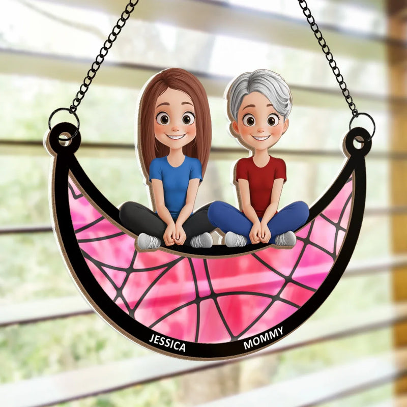 Perfect For Honoring The Woman Who Made Your First Home - Family Personalized Window Hanging Suncatcher Ornament - Gift For Mom